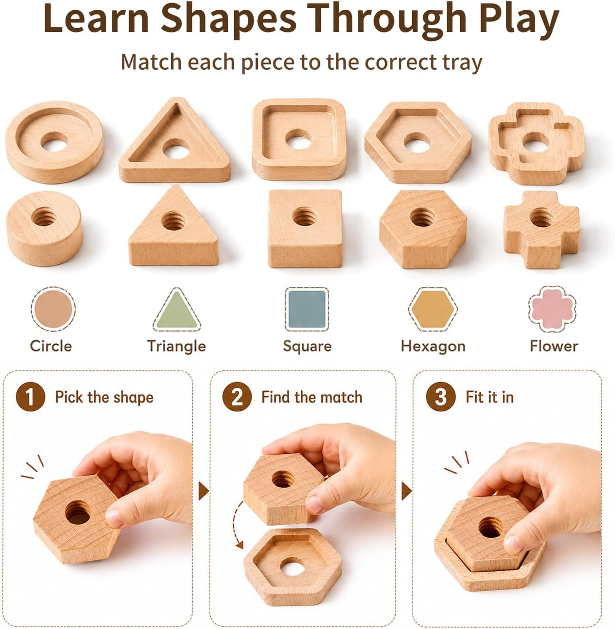 Mo055 - Montessori Shape Matching Large Screw