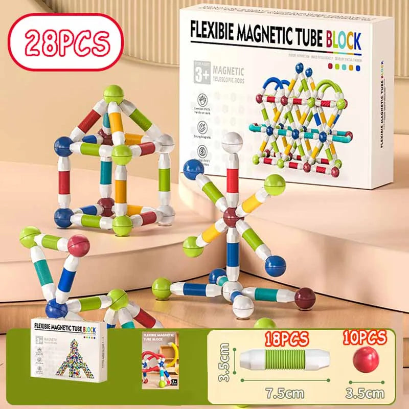 Flexible magnetic tube block