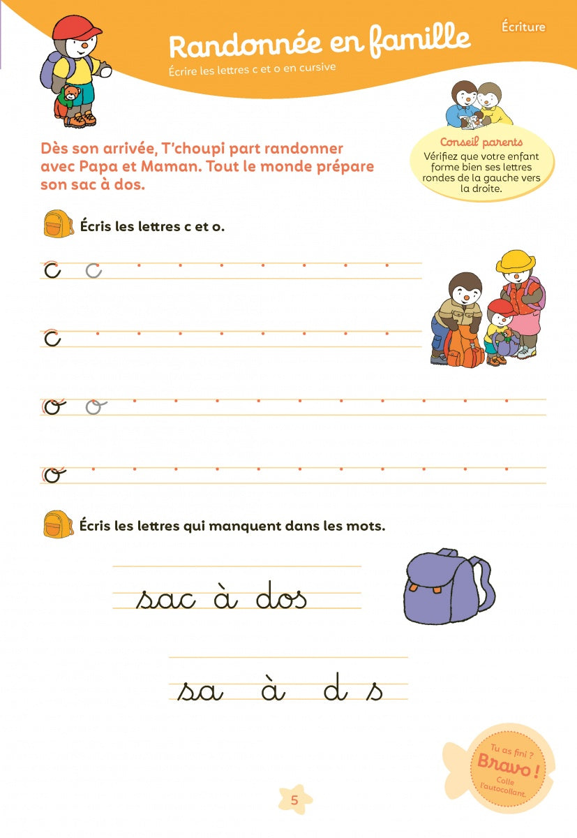 A402 - Mon T'choupi vacances GS vers la CP 5-6 ans