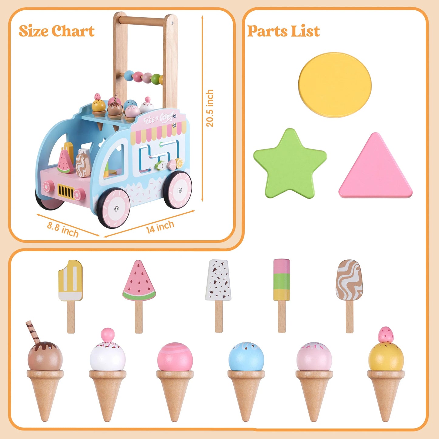 B051 - Wooden Ice cream walker