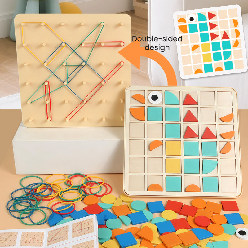 M024 - Rubber band nail board & mosaic puzzle 2 in 1