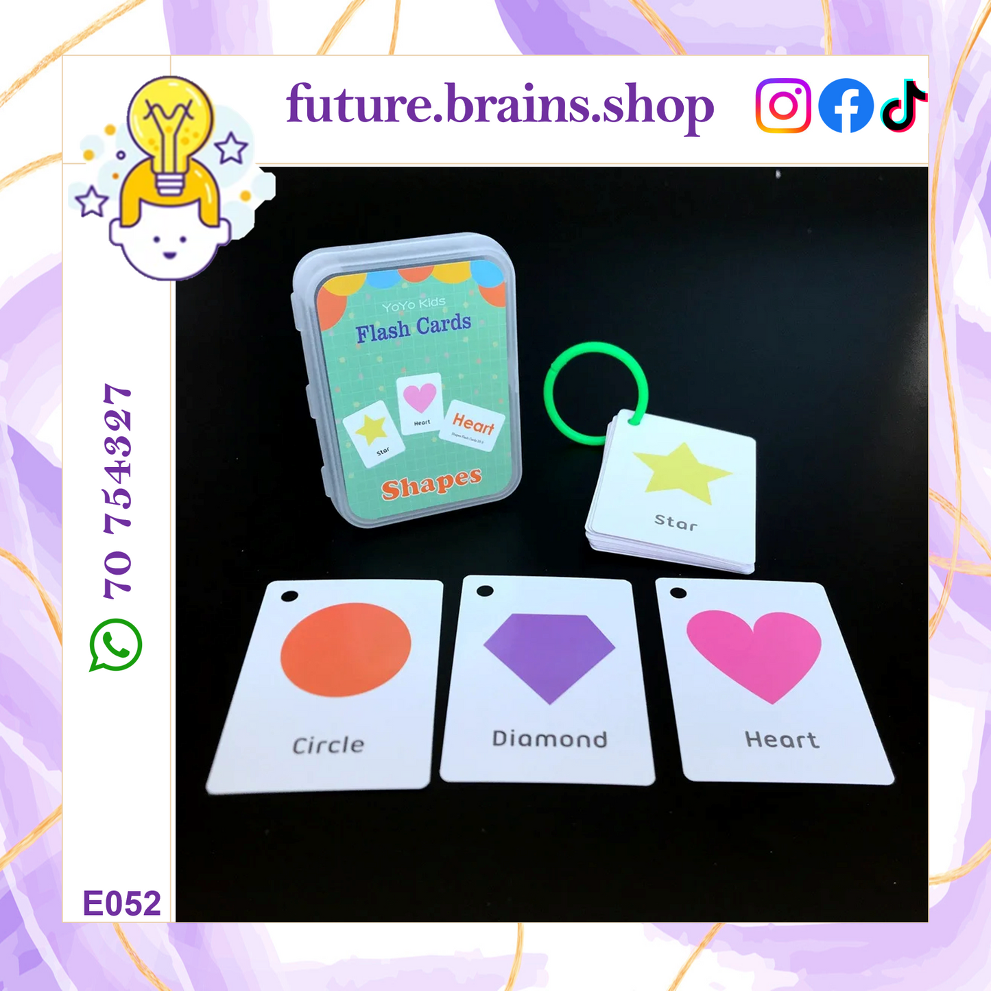 Flashcards in plastic box