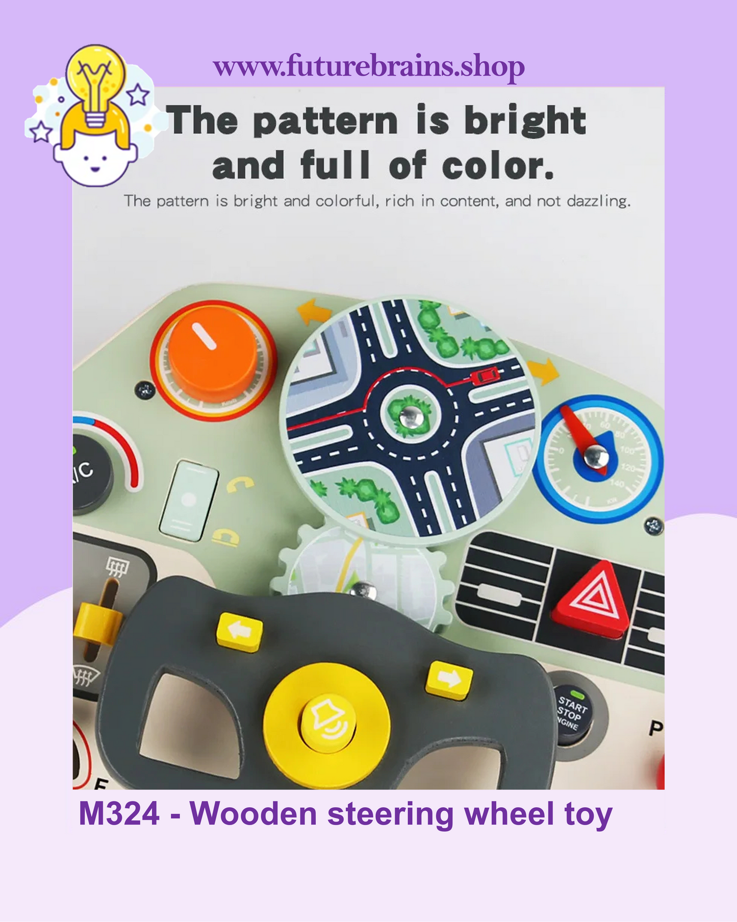 M324 - Wooden steering wheel toy