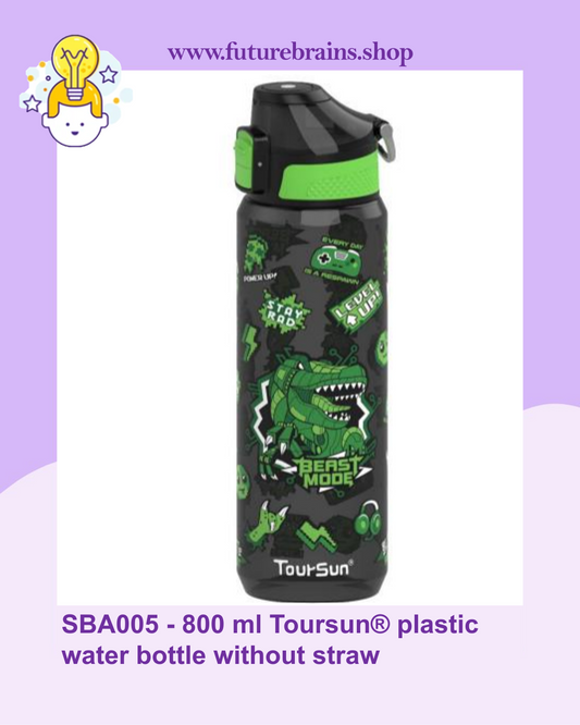 SBA005 - 800 ml Toursun® plastic water bottle without straw Dinosaur Gaming design