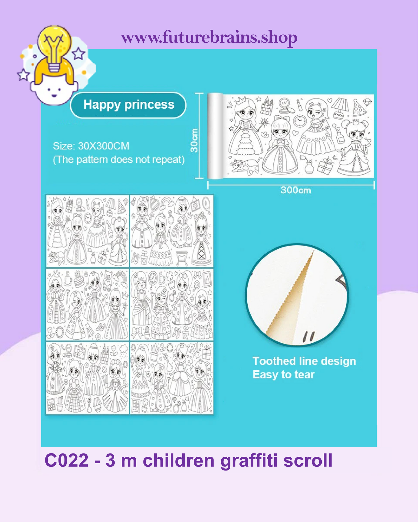 C022 - 3 m children graffiti scroll