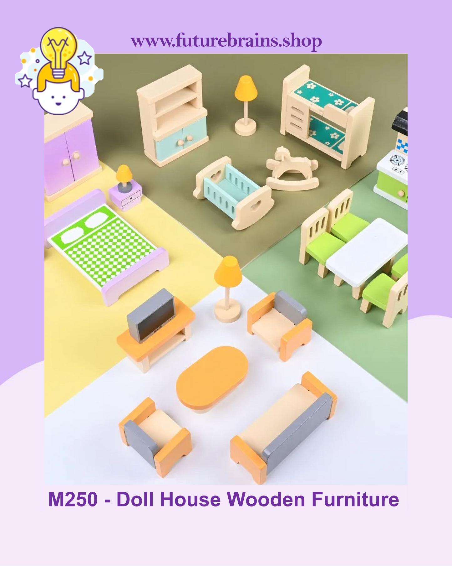 M250 - Doll House Wooden Furniture Set