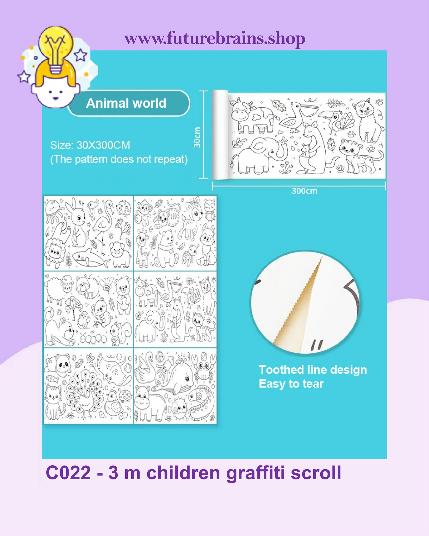 C022 - 3 m children graffiti scroll