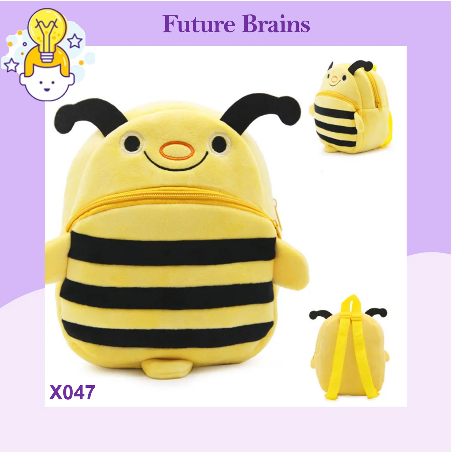 X047 - Animals cartoon backpacks 26 x 24 cm