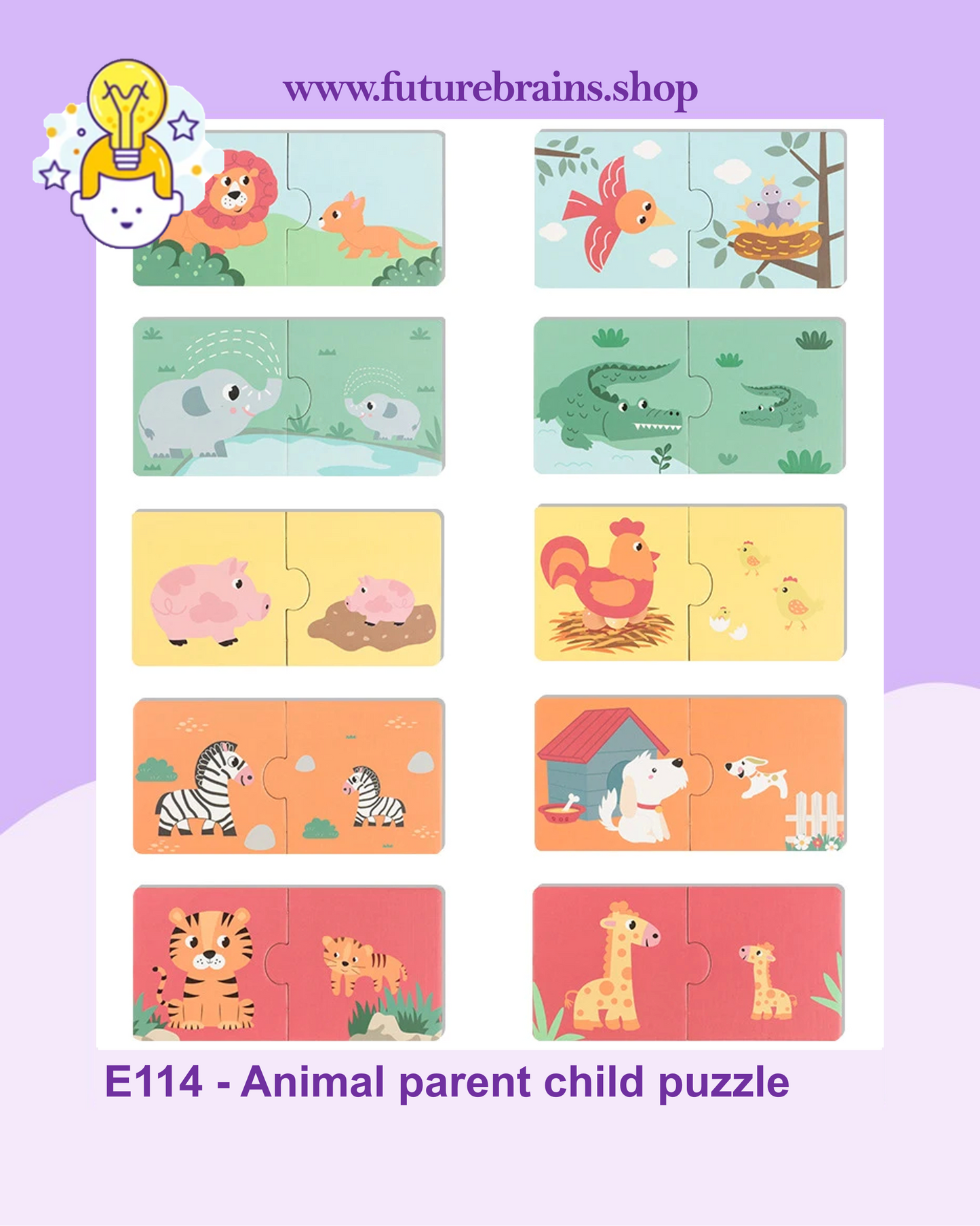 E114 - Animal parent child puzzle