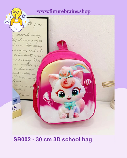 SB002 - 30 cm 3D school bag kitten design