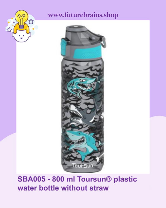 SBA005 - 800 ml Toursun® plastic water bottle without straw Sharks design