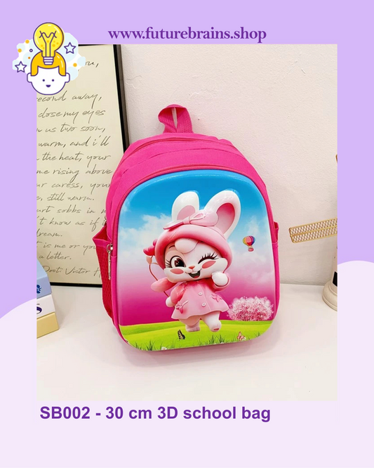 SB002 - 30 cm 3D school bag bunny design