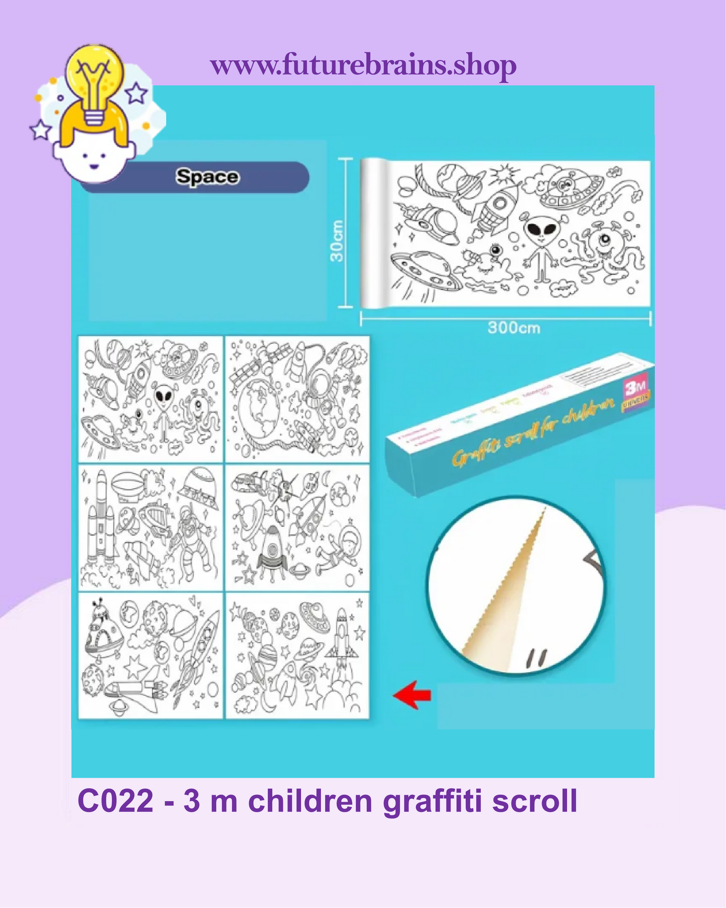 C022 - 3 m children graffiti scroll
