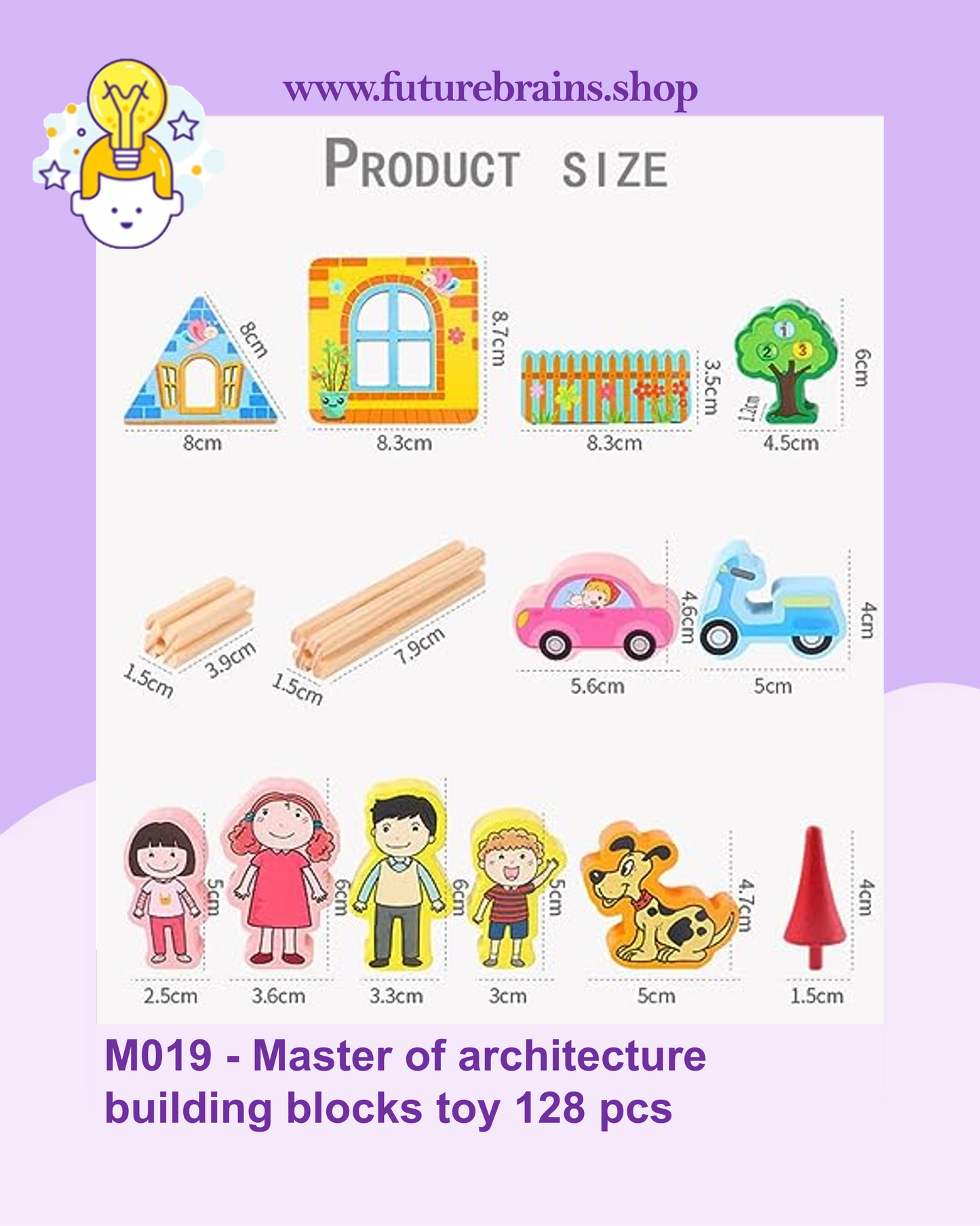 M019 - Master of architecture building blocks toy 128 pcs