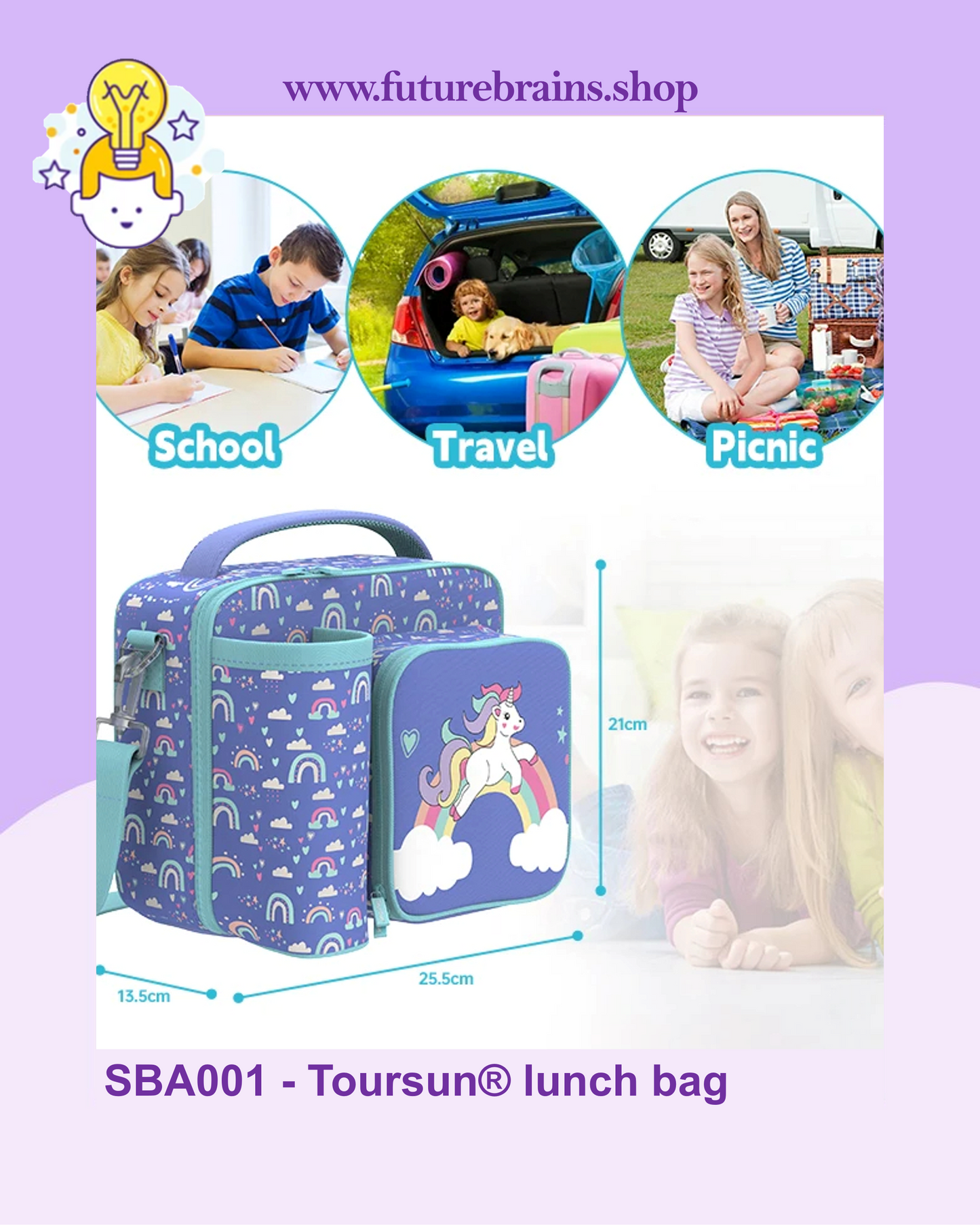 SBA001 - Toursun® lunch bag rainbow design