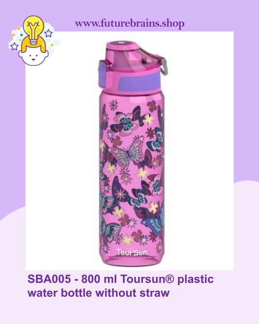 SBA005 - 800 ml Toursun® plastic water bottle without straw Butterflies design