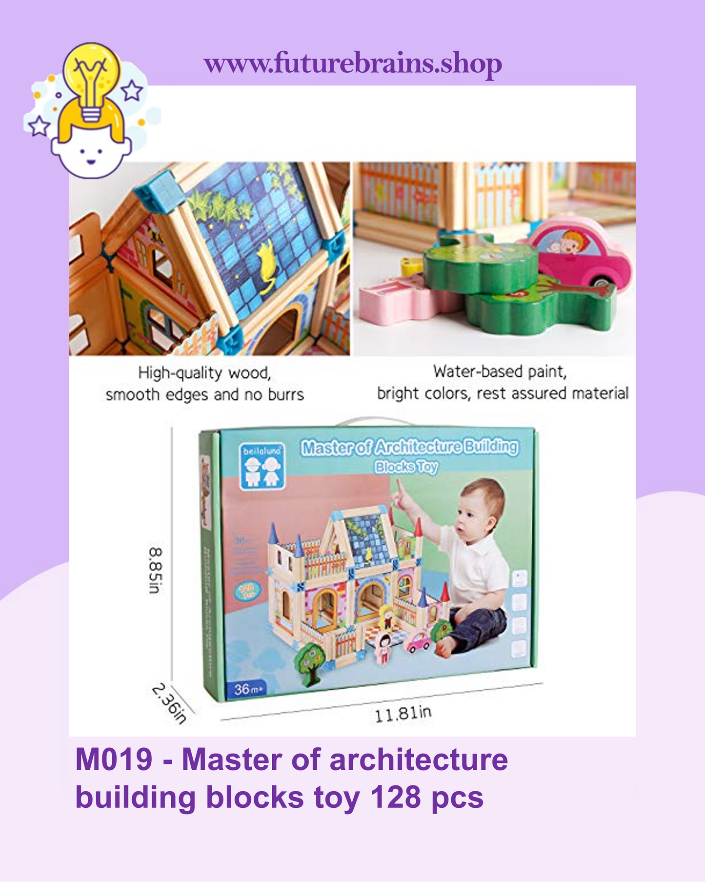 M019 - Master of architecture building blocks toy 128 pcs