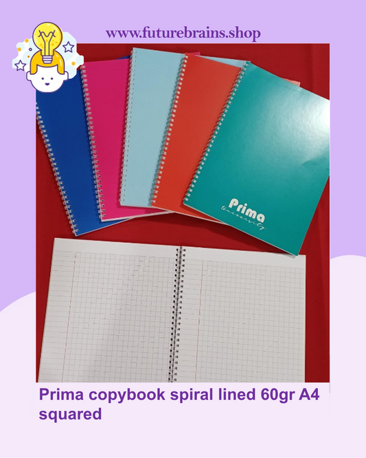 Prima copybook spiral lined 60gr A4 squared