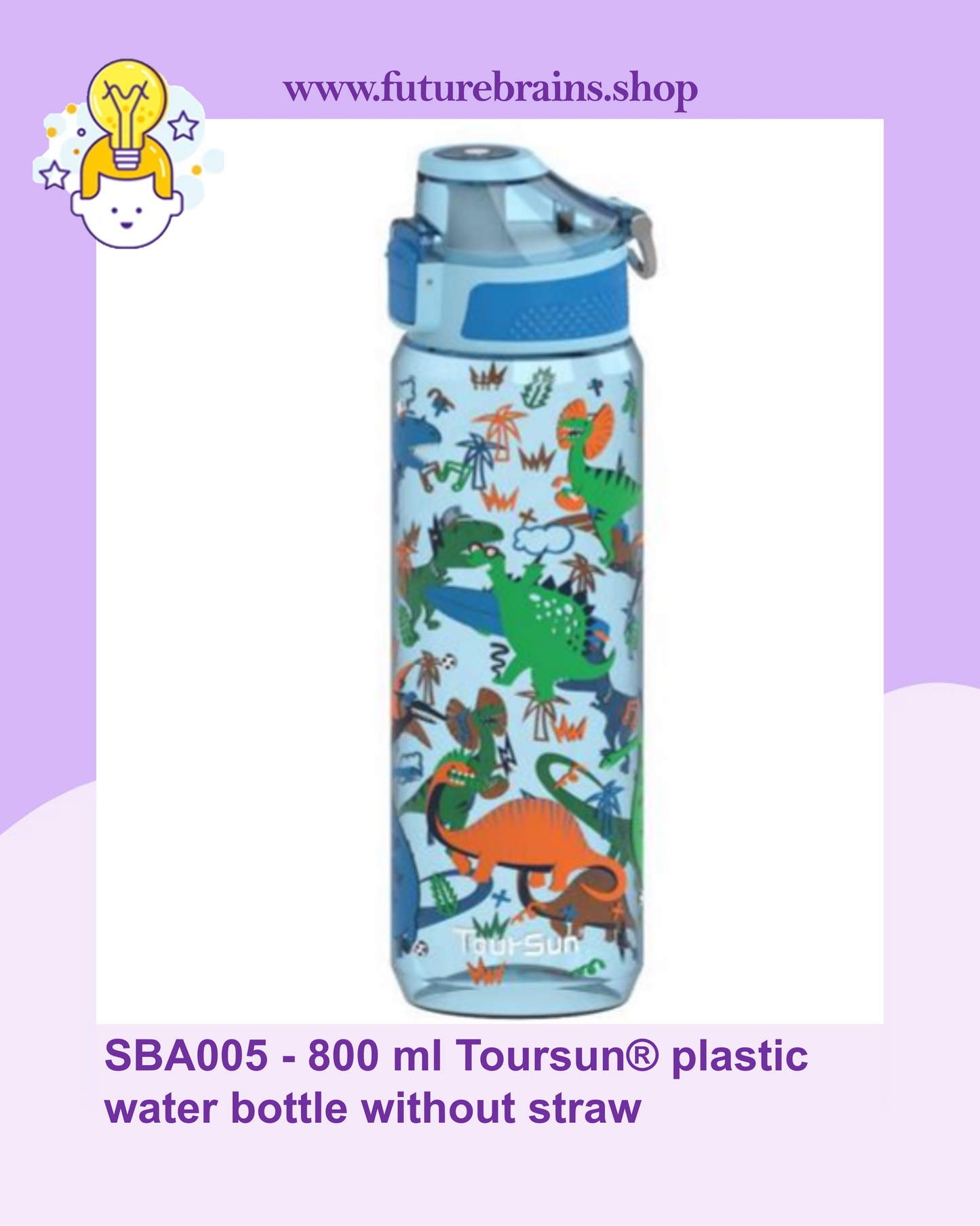 SBA005 - 800 ml Toursun® plastic water bottle without straw