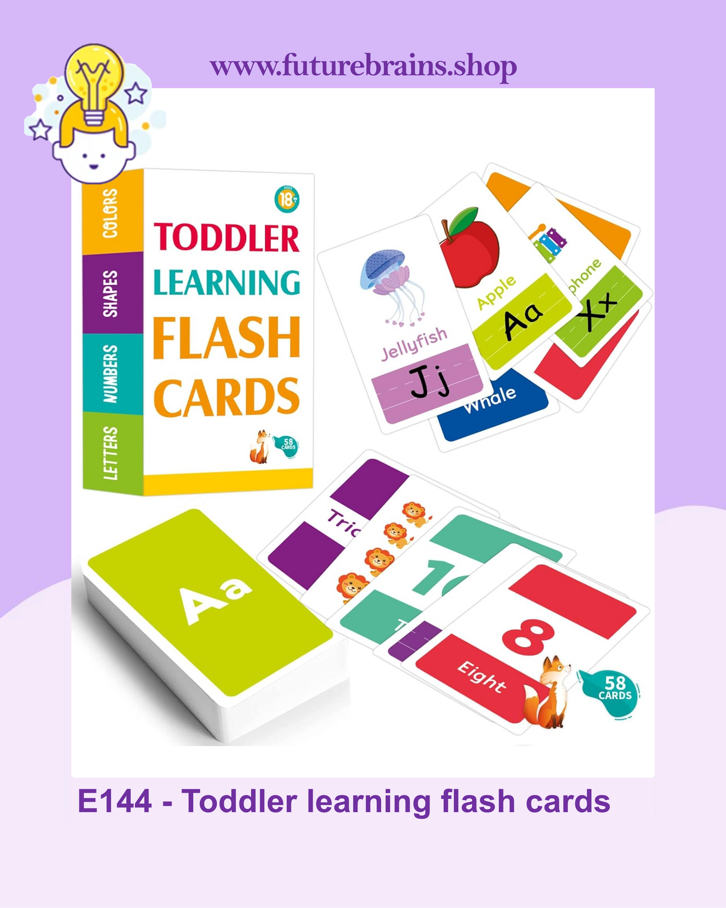 E144 - Toddler learning flash cards (yellow box)