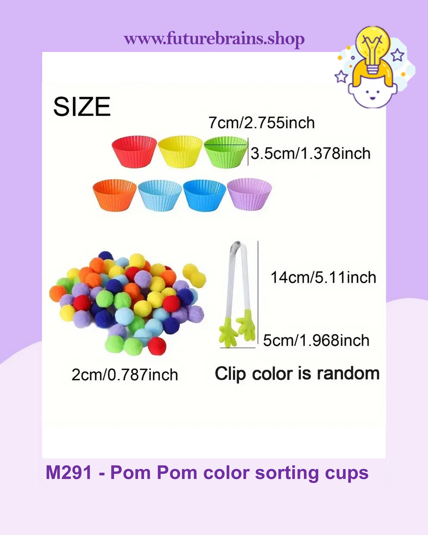 M291 - Pom Pom color sorting cups