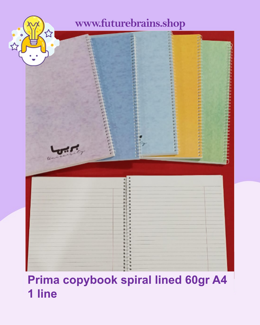 Prima copybook spiral lined 60gr A4 1 line
