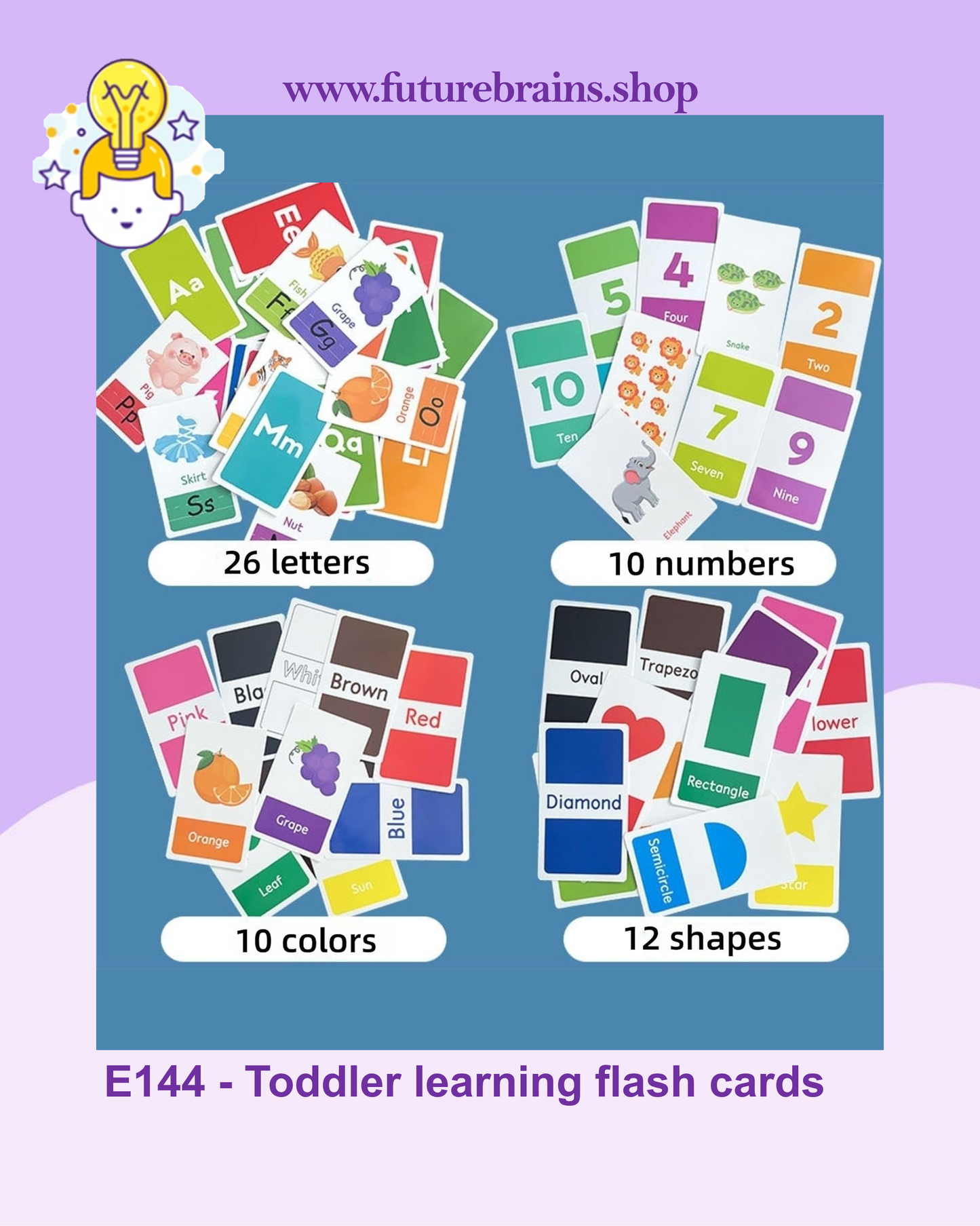 E144 - Toddler learning flash cards (yellow box)