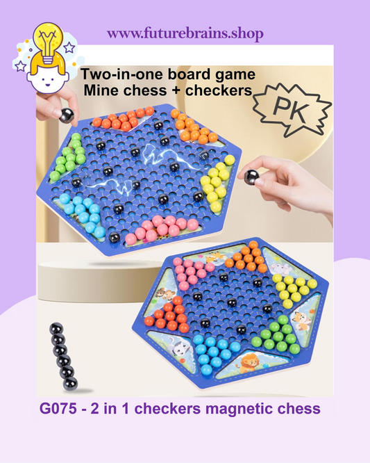G075 - 2 in 1 checkers magnetic chess