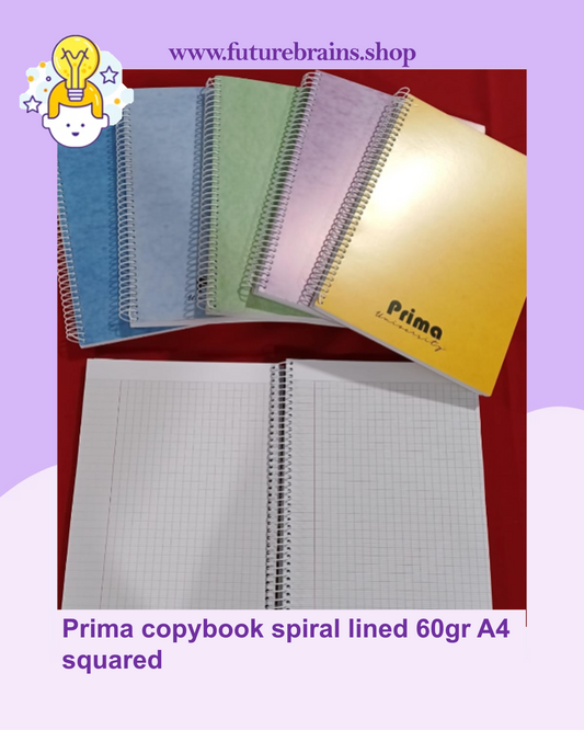 Prima copybook spiral lined 60gr A4 squared