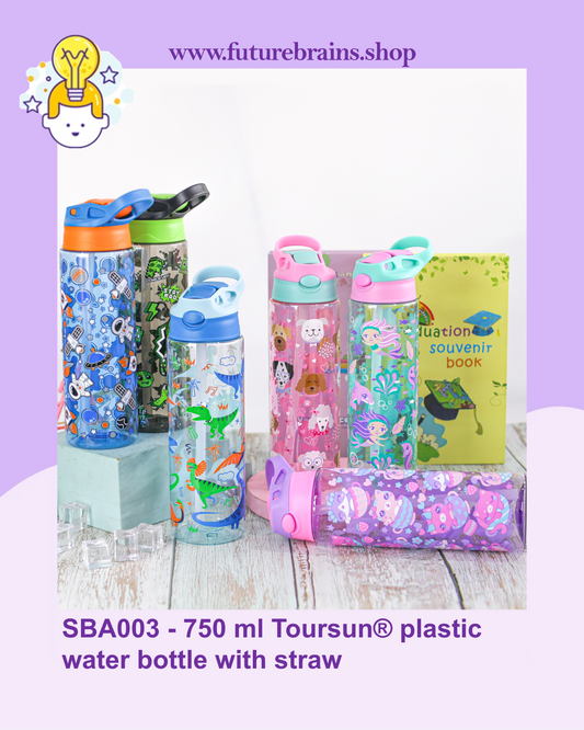 SBA003 - 750 ml Toursun® plastic water bottle with straw