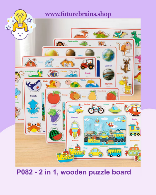 P082 - 2 in 1, wooden puzzle board