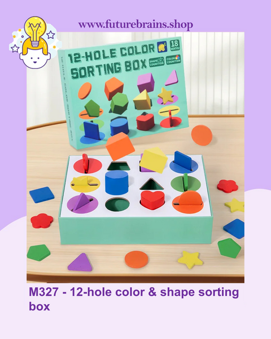 M327 - 12-hole color & shape sorting box