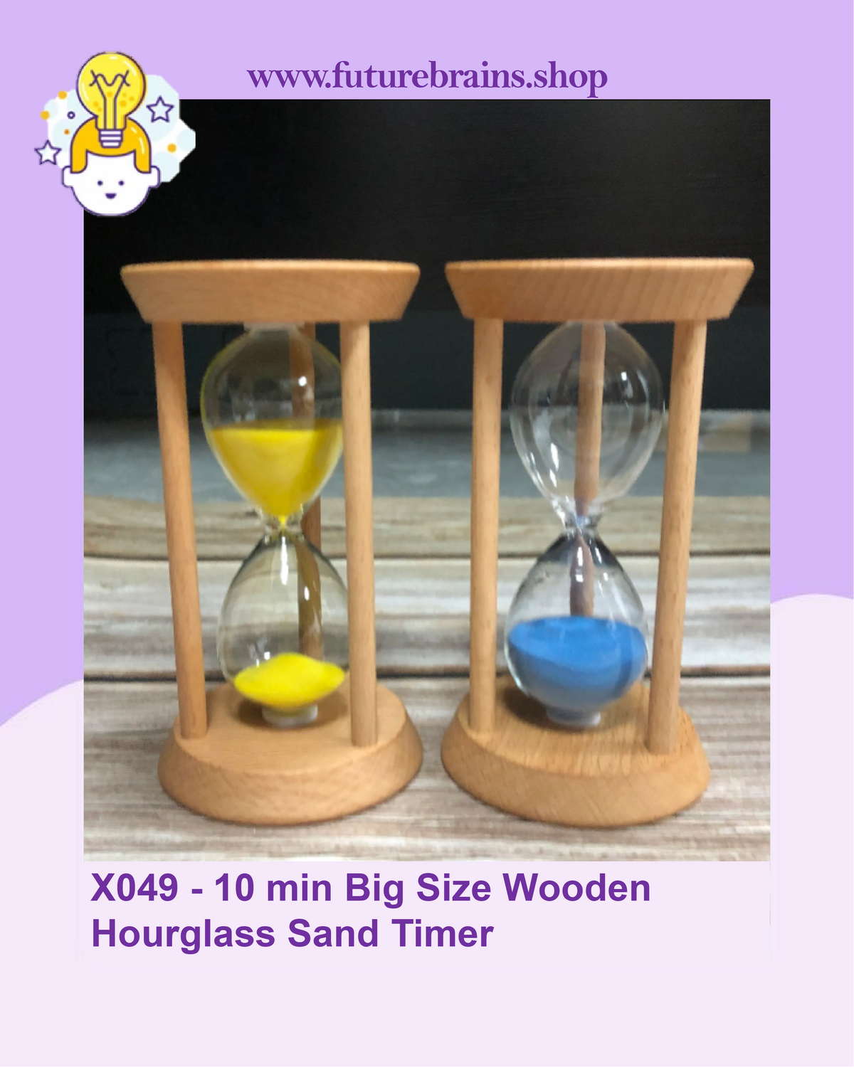 X049 - 10 min Big Size Wooden Hourglass Sand Timer