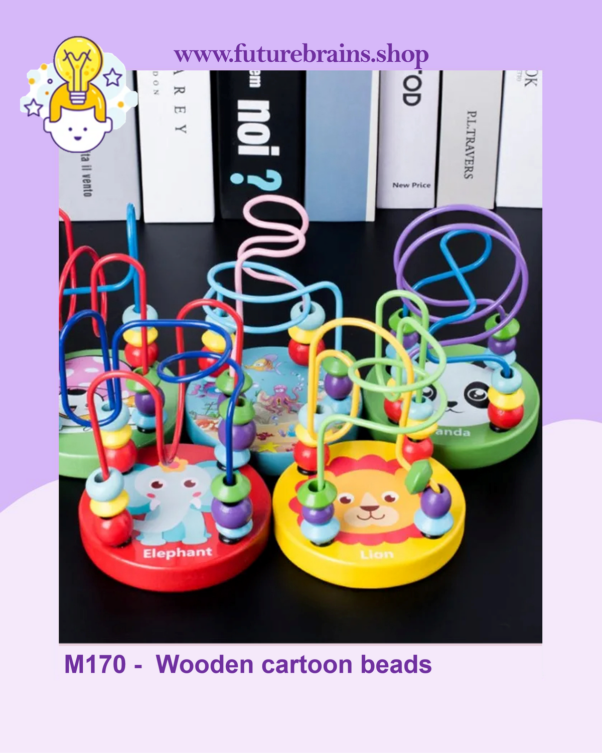 M170 -  Wooden cartoon beads