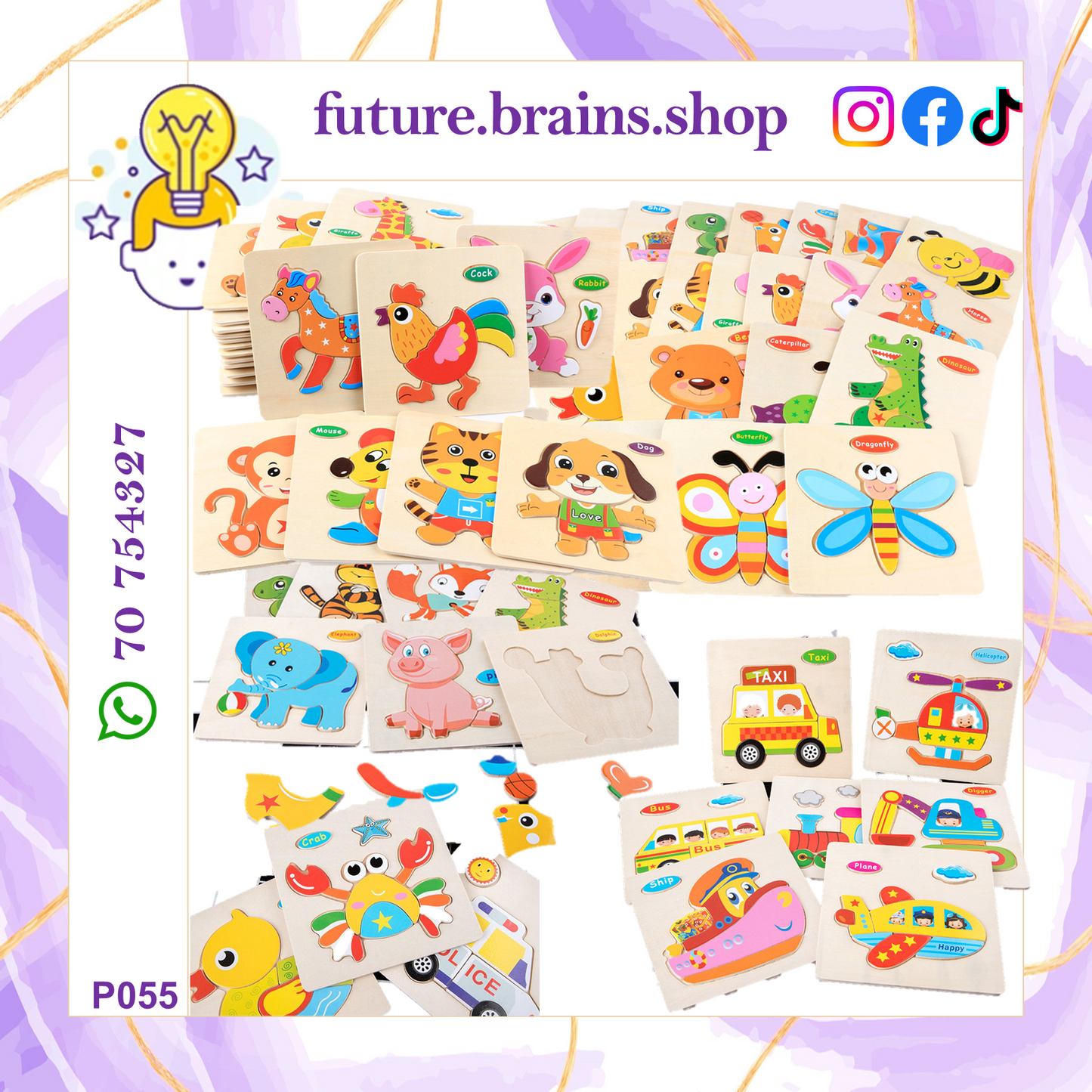 P055 - 3D cartoon puzzle (3 puzzles for 2 $)