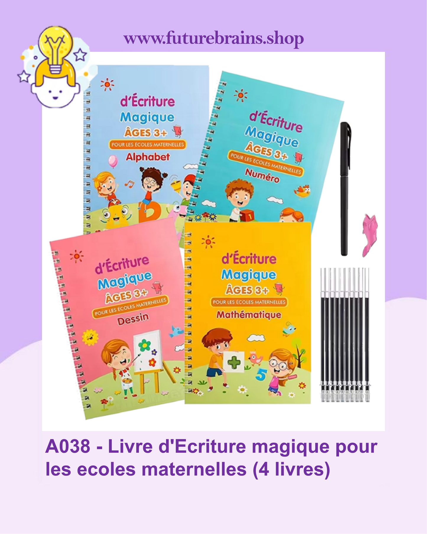 A038 - Livre d'Ecriture magique pour les ecoles maternelles (4 livres)