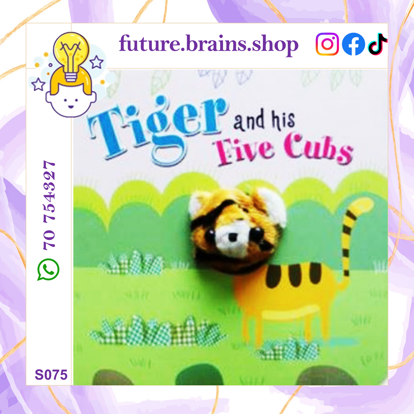 S075 - Finger Pupet Book Tiger and his five cubs