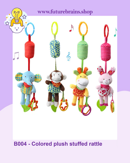 B004 - Colored plush stuffed rattle