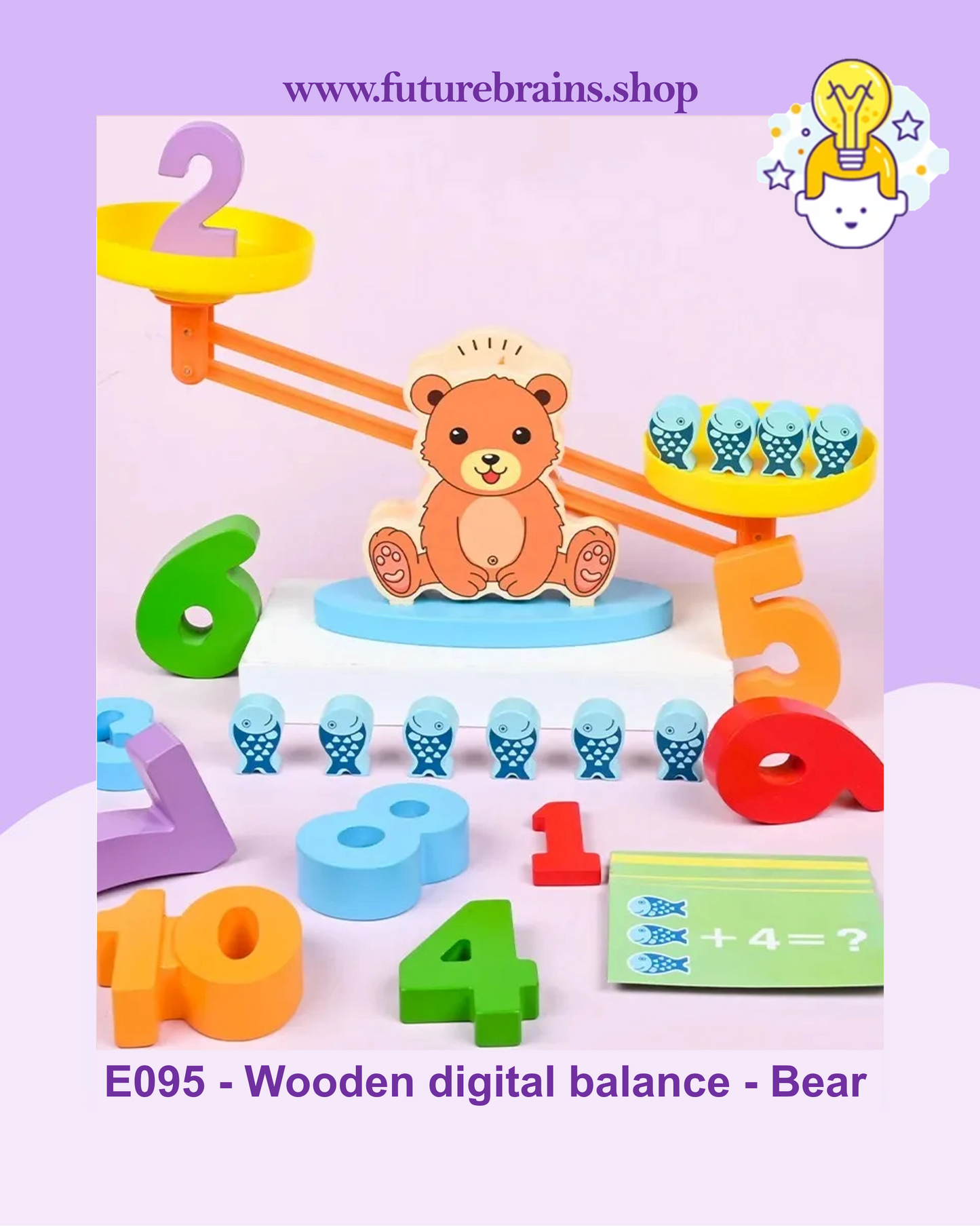 E095 - Wooden digital balance - Bear