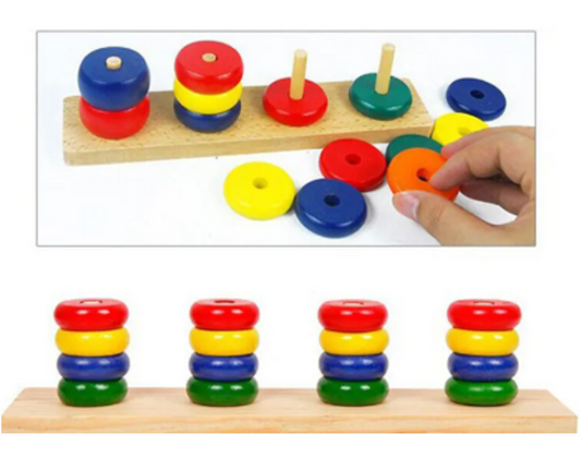 M137 - Circles / Rectangles Stacking and counting boards - Teaching Aid Combination
