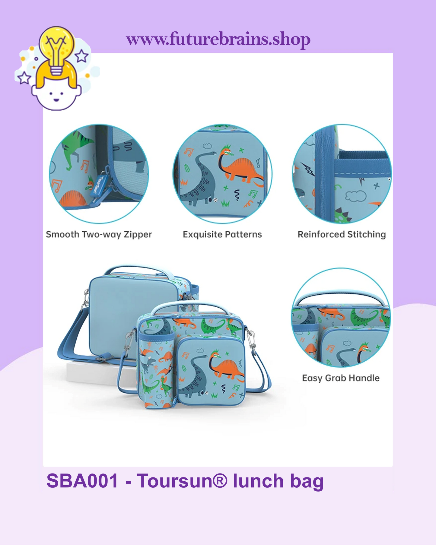 SBA001 - Toursun® lunch bag dinosaurs design