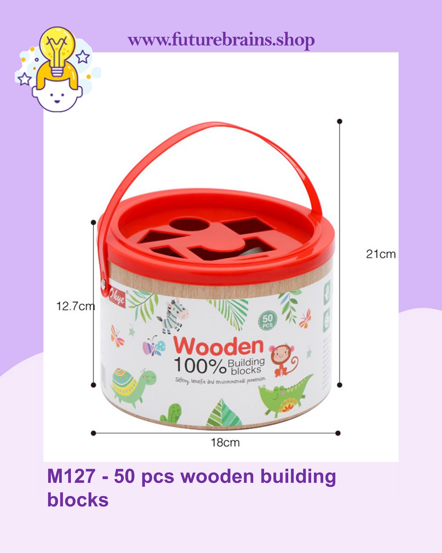 M127 - 50 pcs wooden building blocks