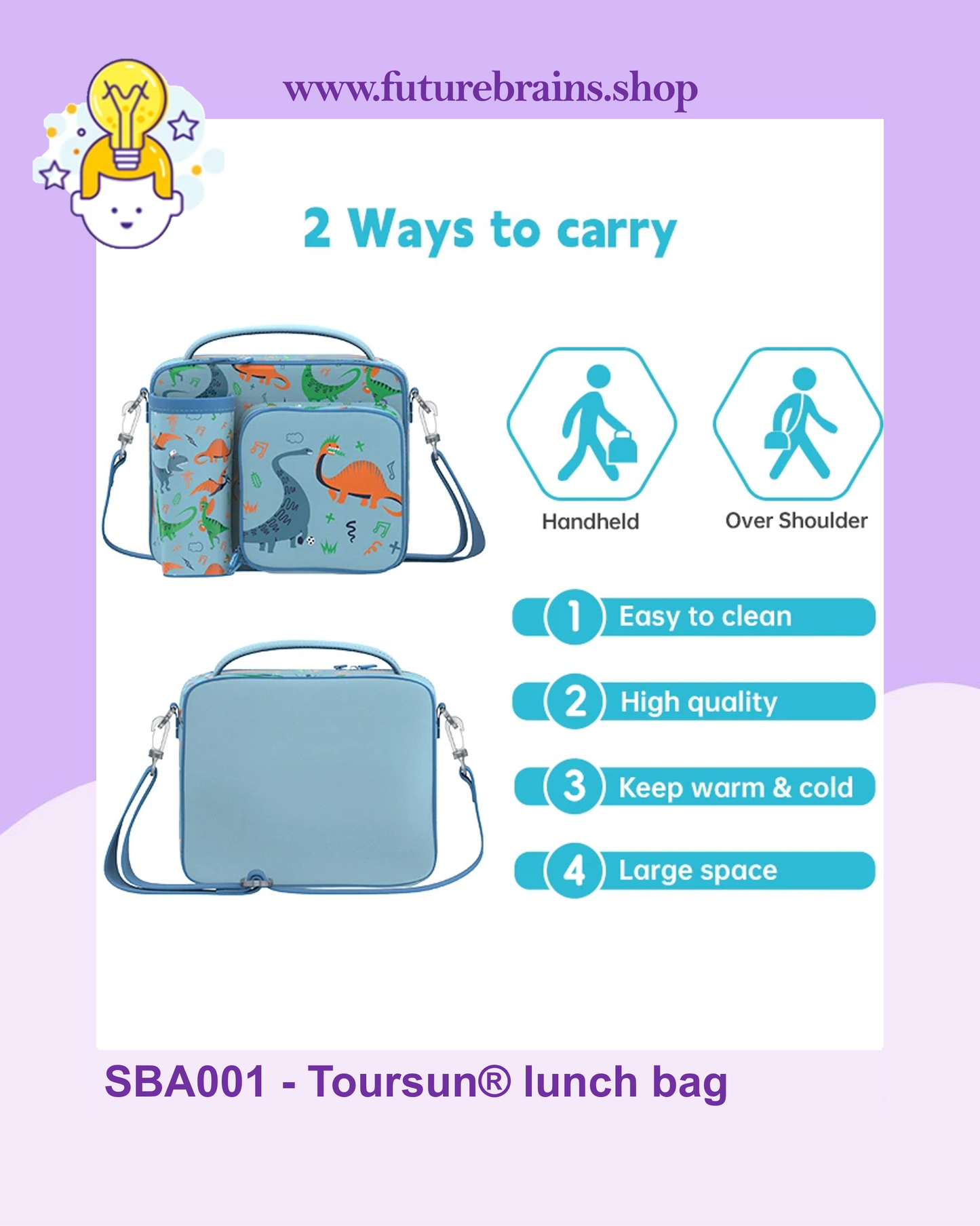 SBA001 - Toursun® lunch bag dinosaurs design
