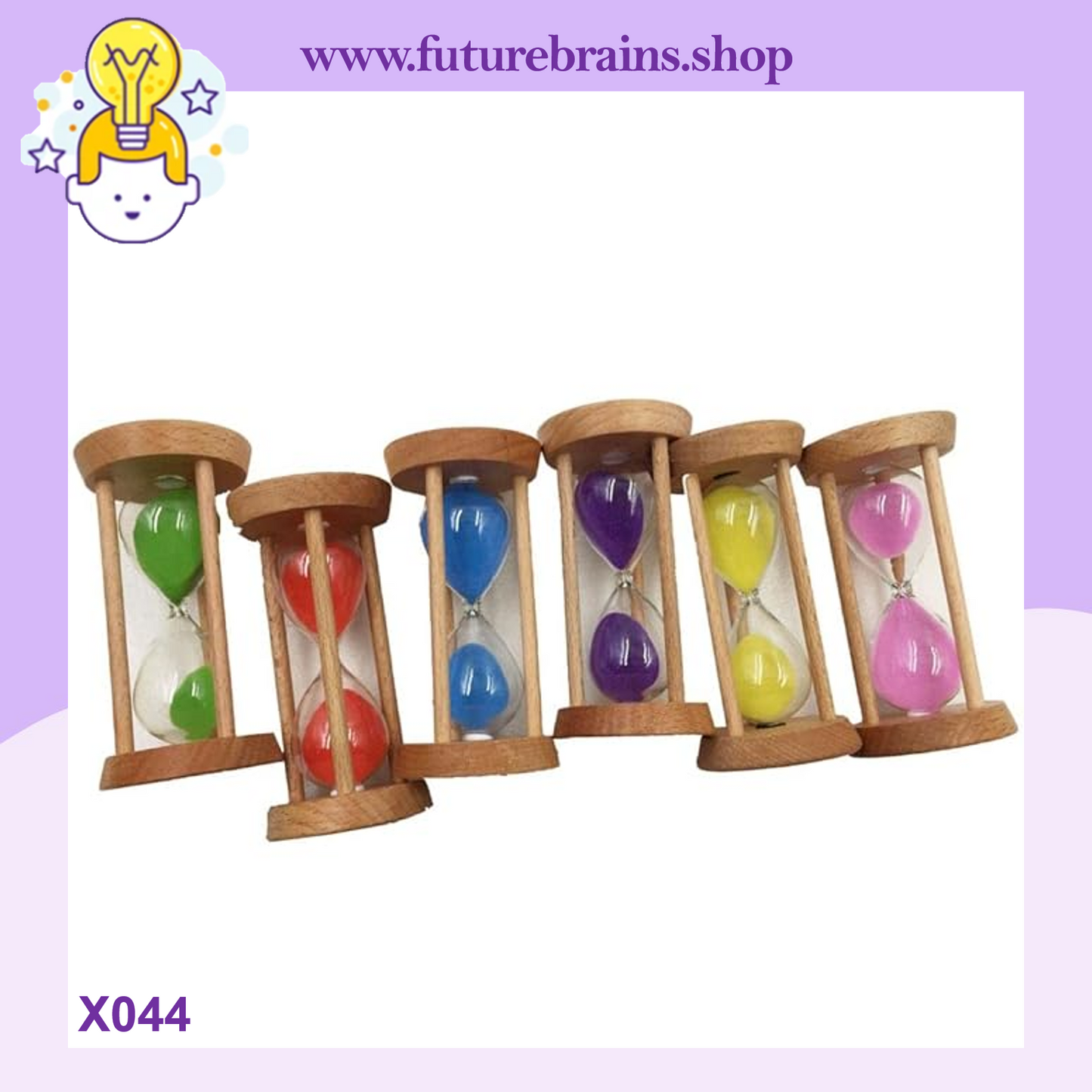 X044 - Wooden hourglass sand timer