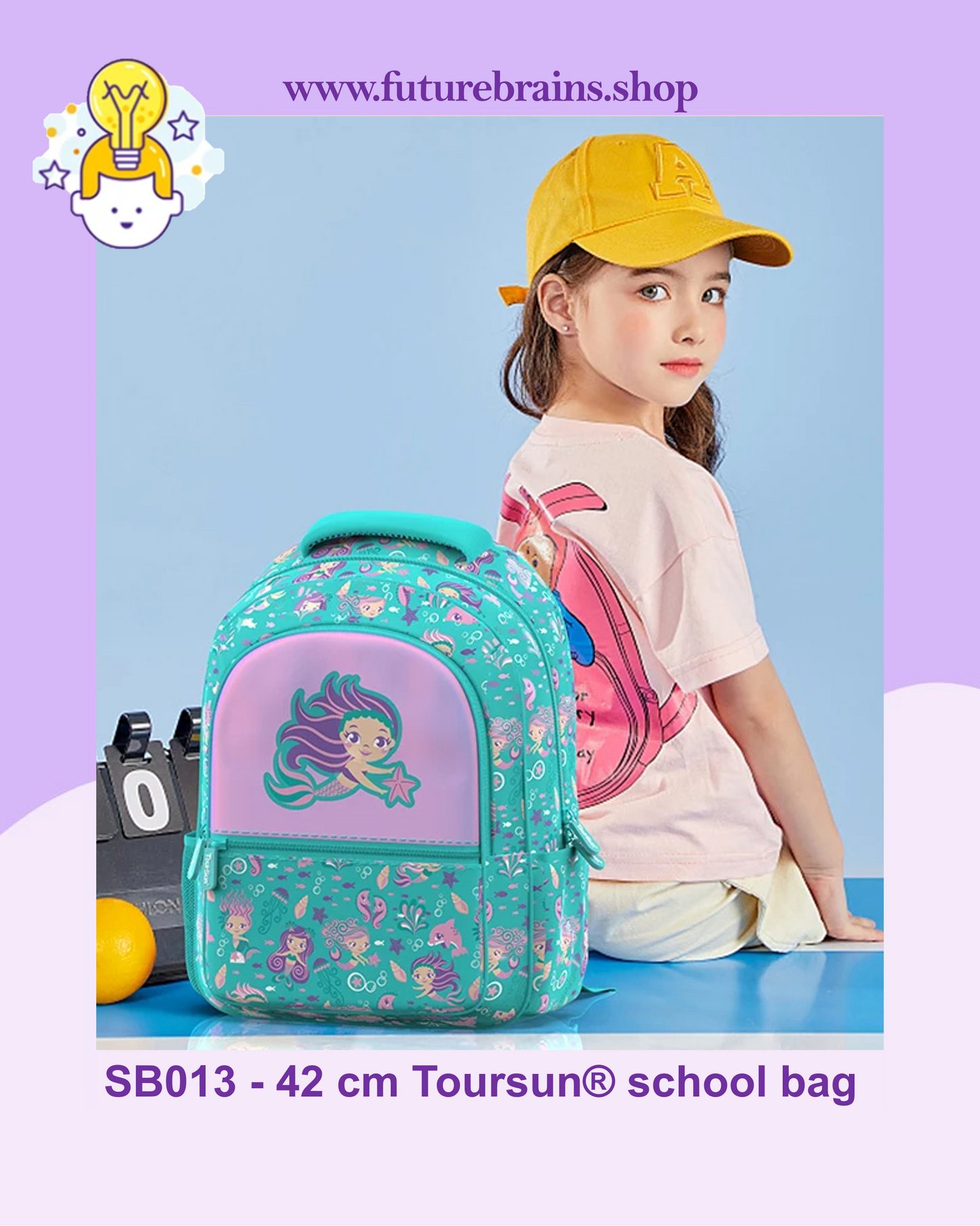 SB013 - 42 cm Toursun® school bag mermaids design