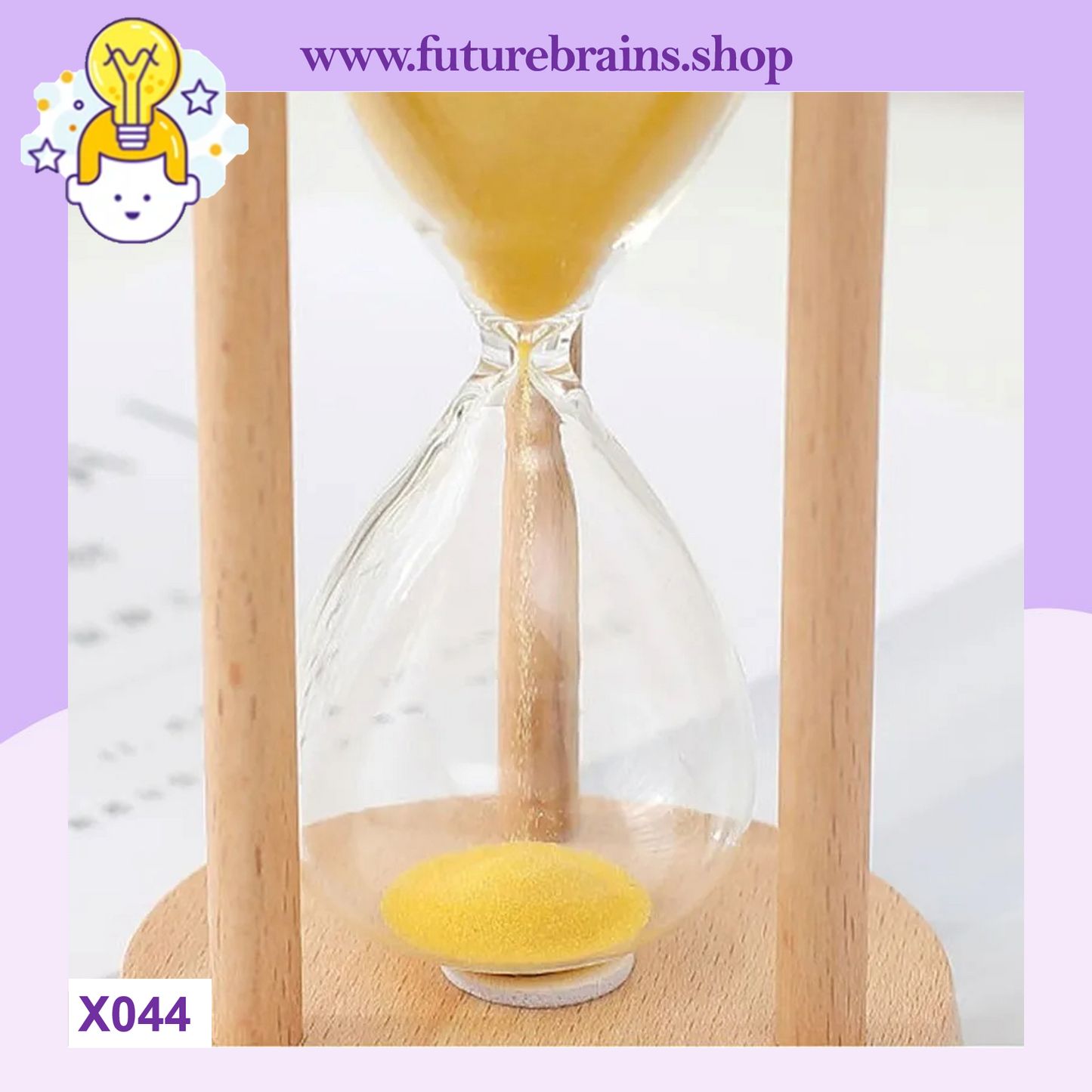 X044 - Wooden hourglass sand timer