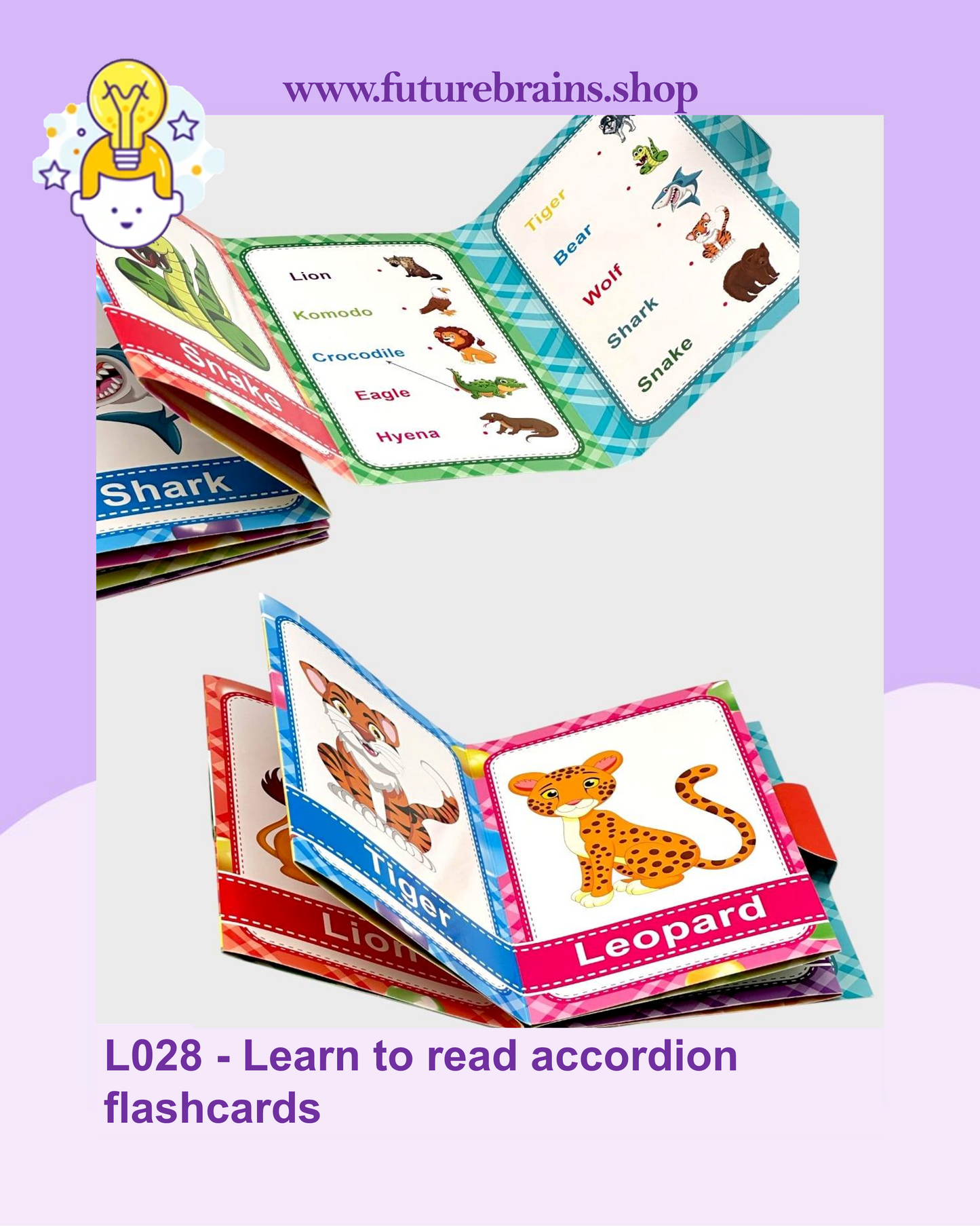 L028 - Learn to read accordion flashcards