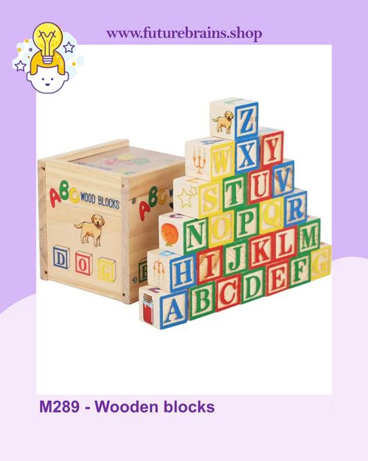 M289 - Wooden blocks - English letters + Numbers + Patterns