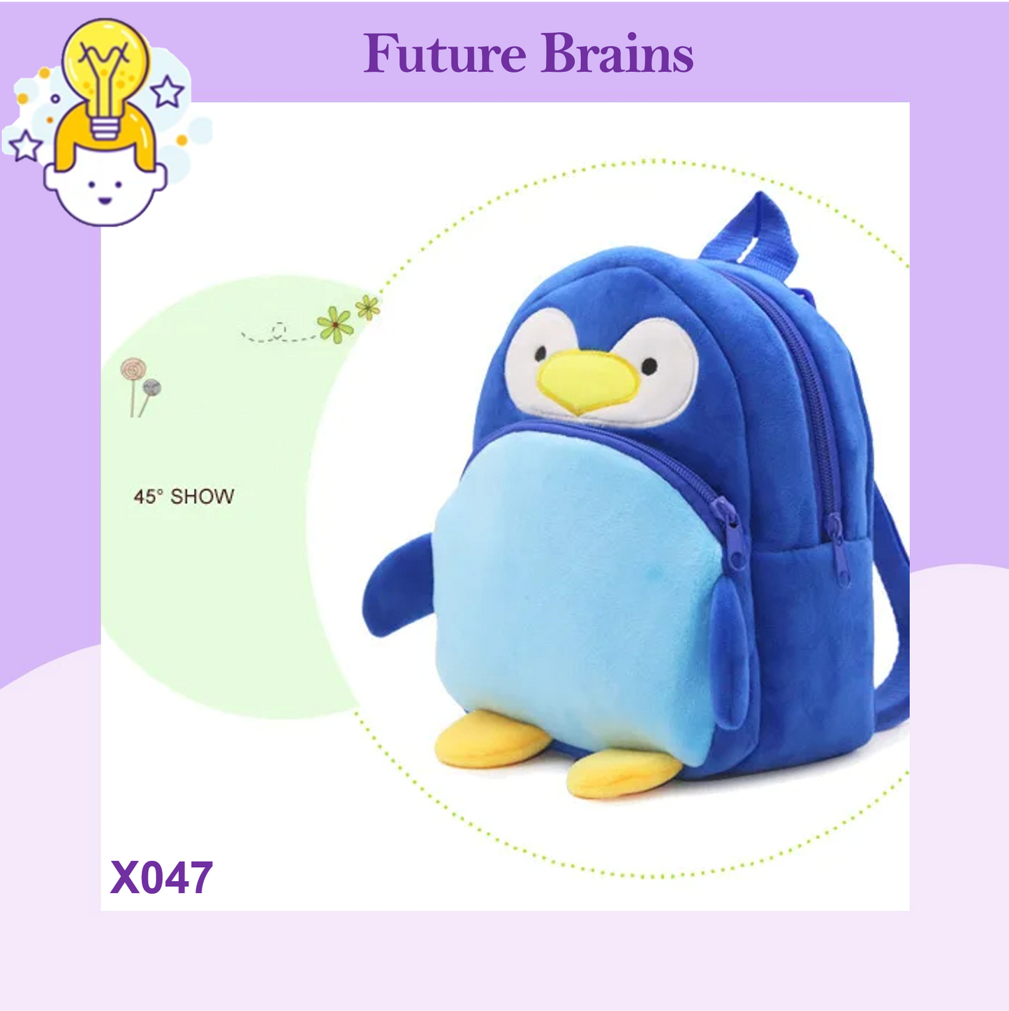 X047 - Animals cartoon backpacks 26 x 24 cm