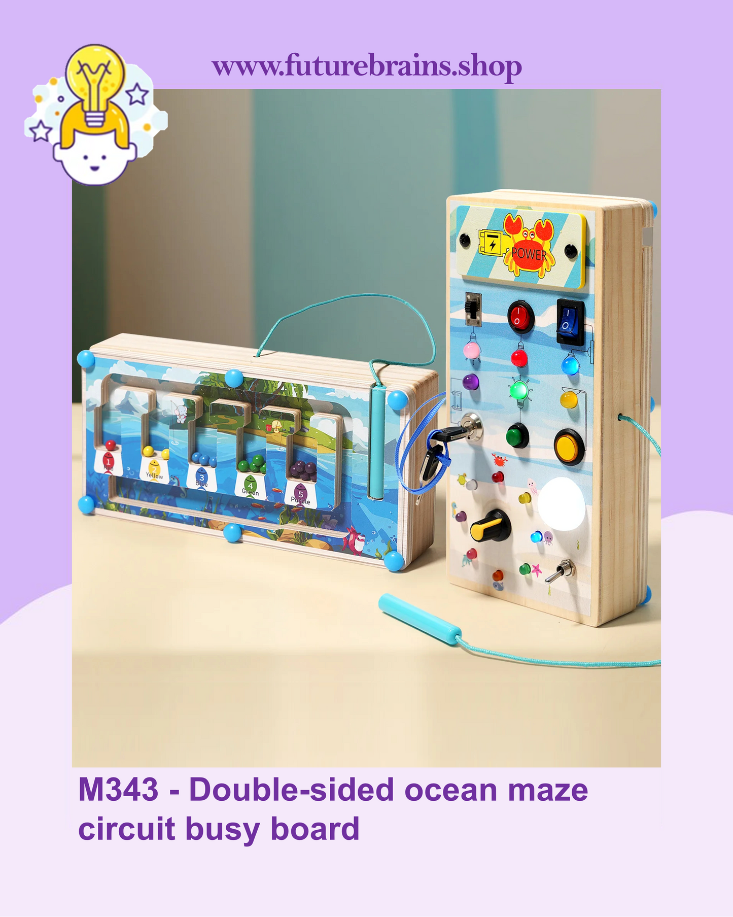M343 - Double-sided ocean maze circuit busy board